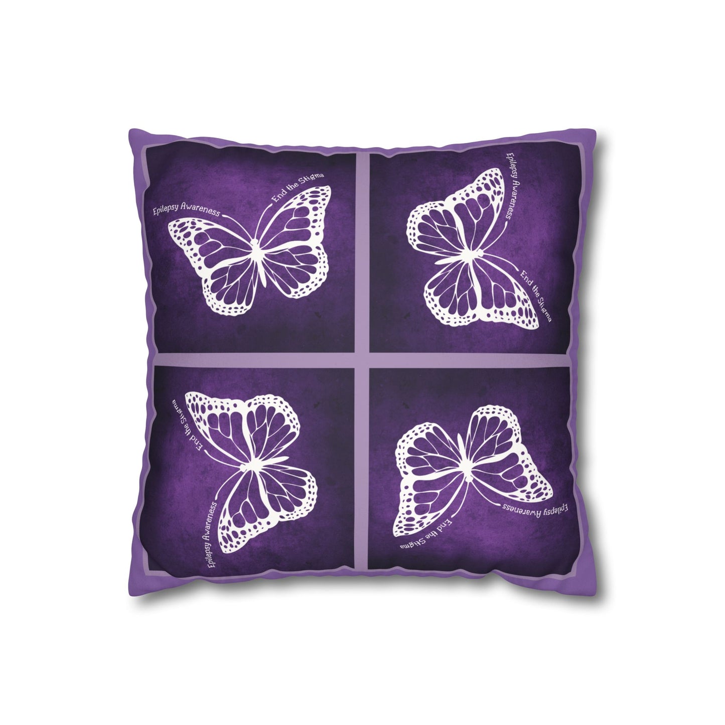 Butterfly Faux Suede Pillowcase for Epilepsy Awareness