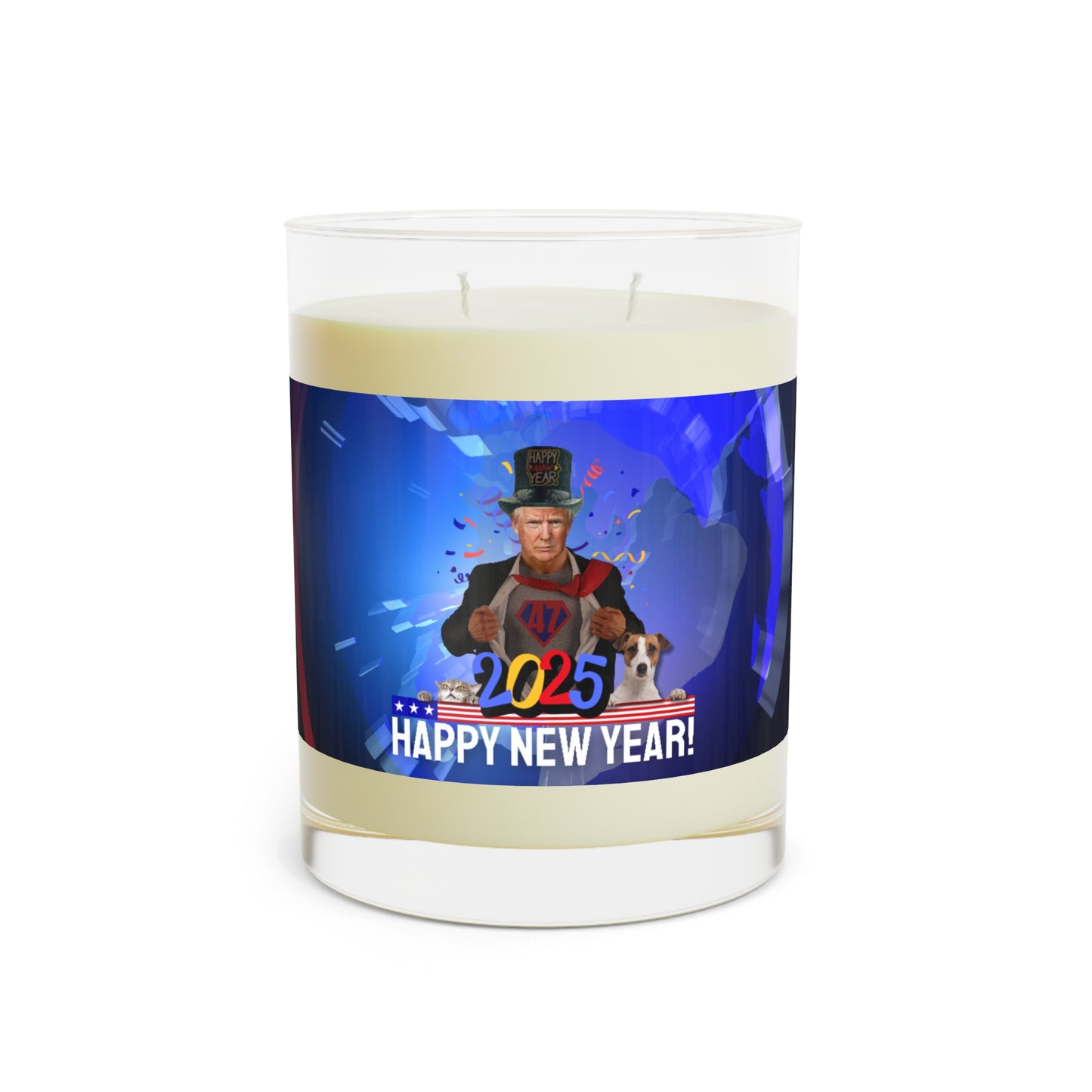 Trump Happy New Year 2025 Scented Candle - Full Glass, 11oz