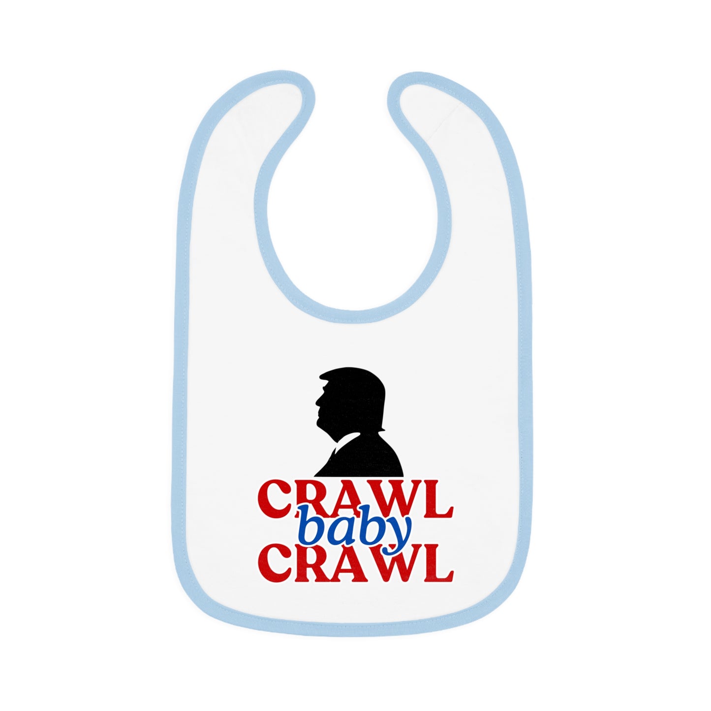 Crawl Baby Crawl Bib - Fun Contrast Trim Jersey Bib for Your Little One