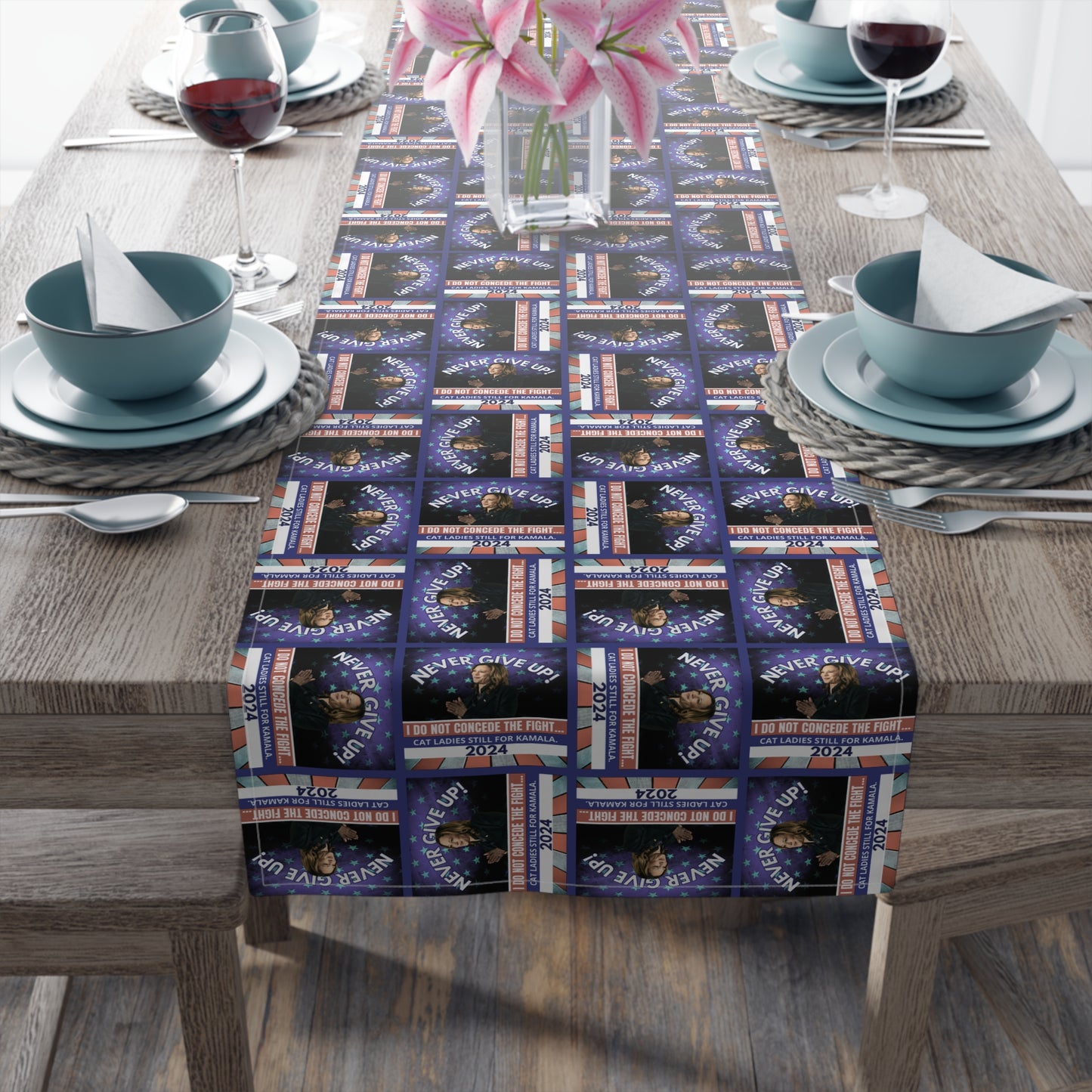 Kamala - Never Give Up Table Runner (Cotton, Poly)