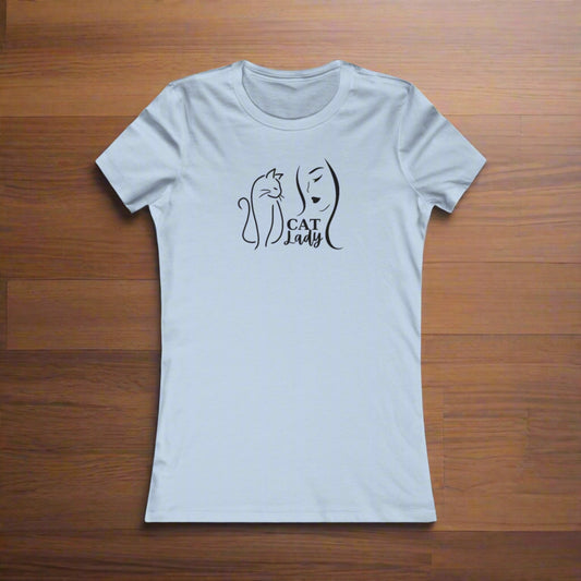 Silhouette Cat Lady Women's Favorite Tee - T - Shirt - Epileptic Al’s Shop