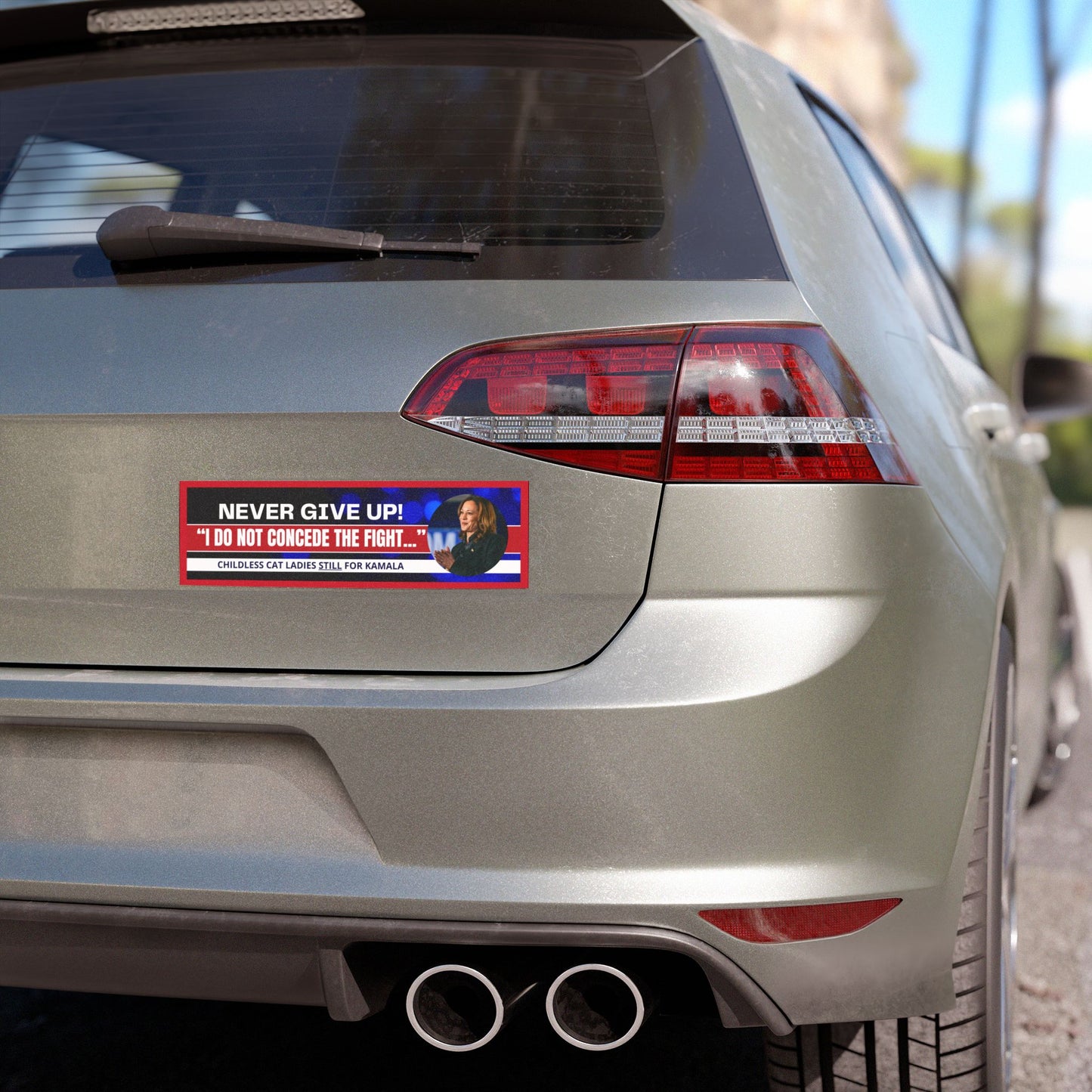 Never Give Up - Kamala Car Magnets