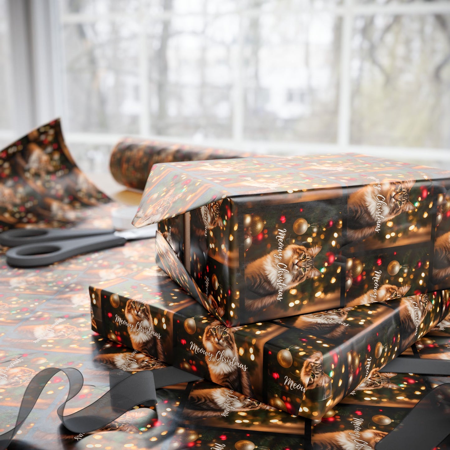 Meowy Christmas Tabby Wrapping Papers