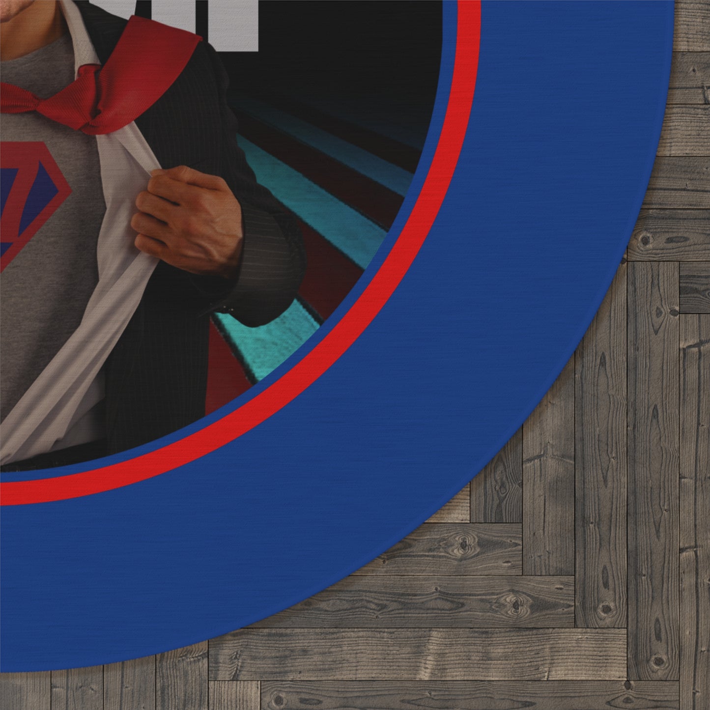 Superhero Trump Round Rug - Trump 47