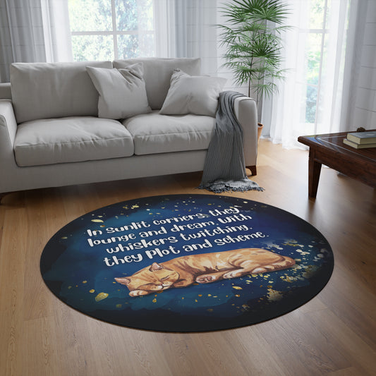 Whimsical Cat Round Rug - Rug for Cat?