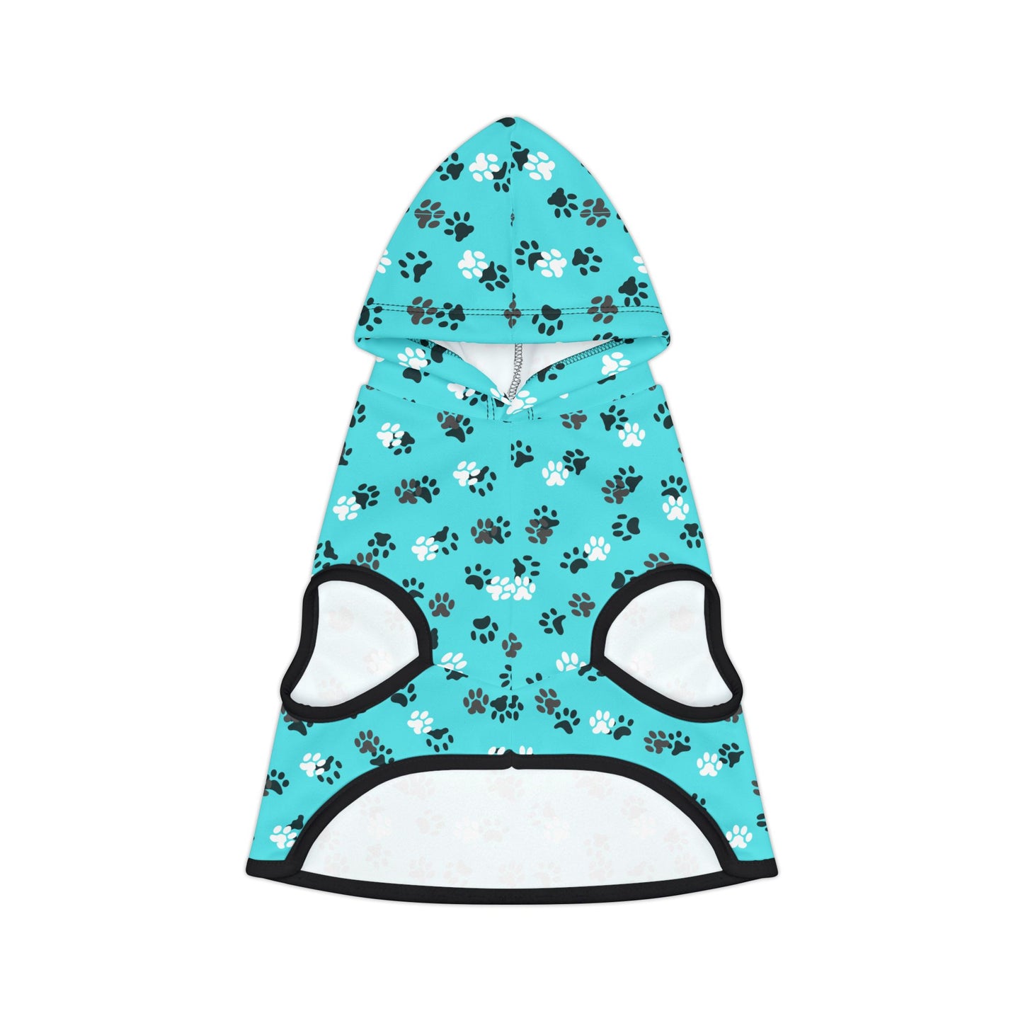 Teal Paw Prints Pet Hoodie