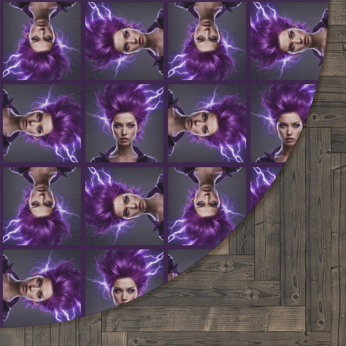 Brainstorm Round Rug for Epilepsy Awareness