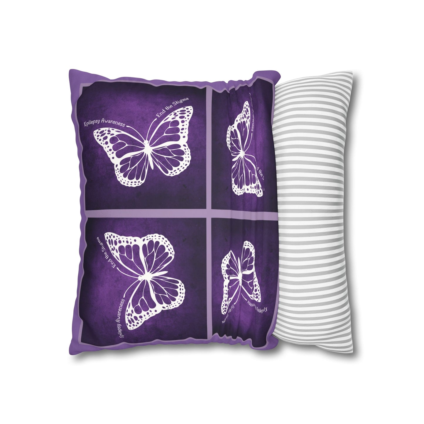 Butterfly Faux Suede Pillowcase for Epilepsy Awareness