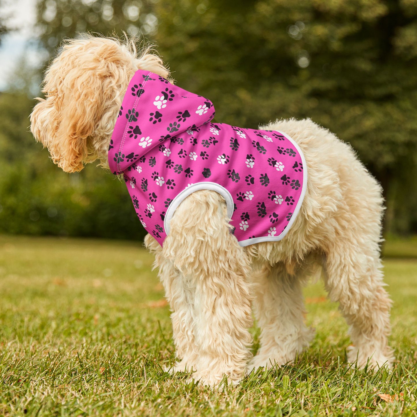 Pink Paw Prints Pet Hoodie