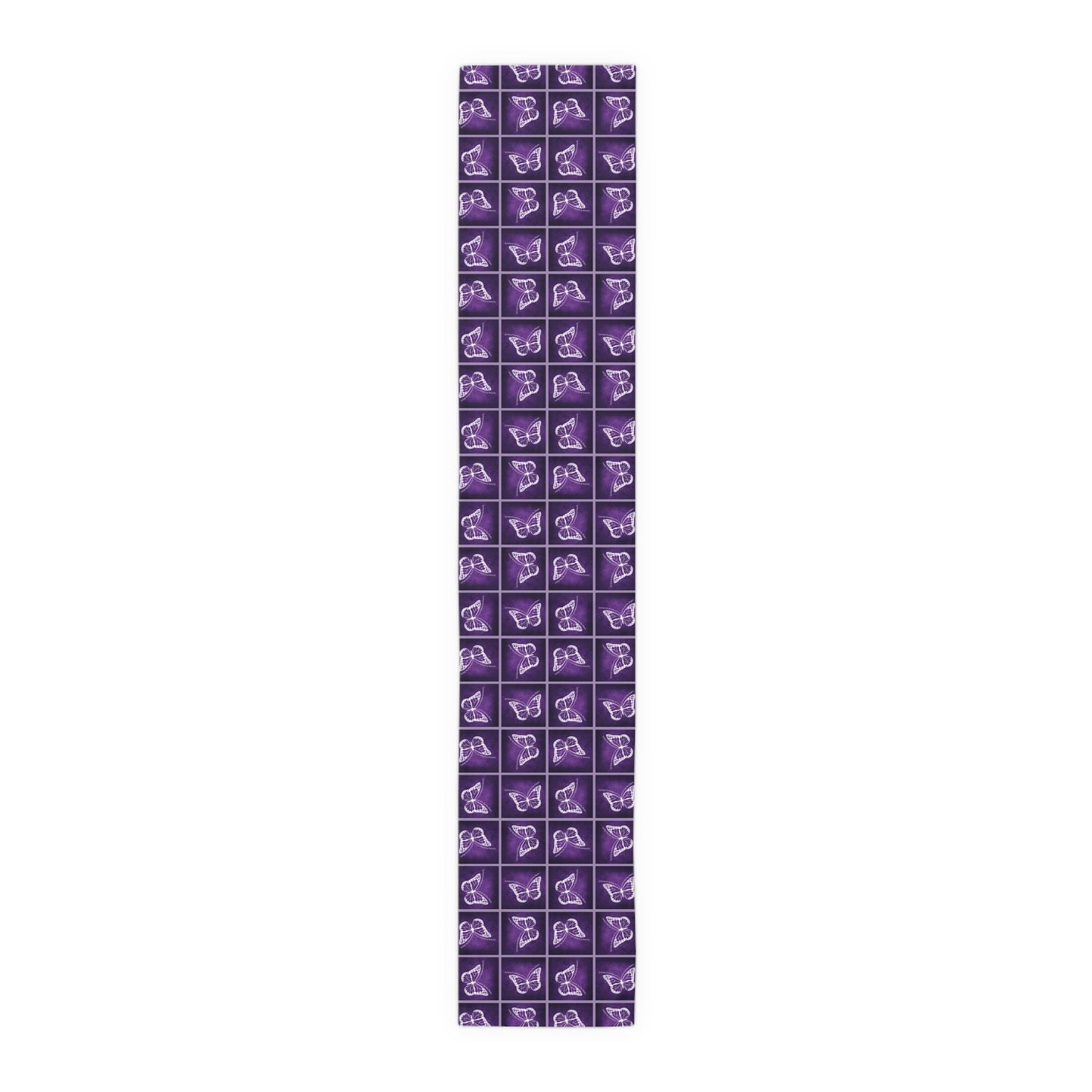 Elegant Purple Butterfly Design Table Runner