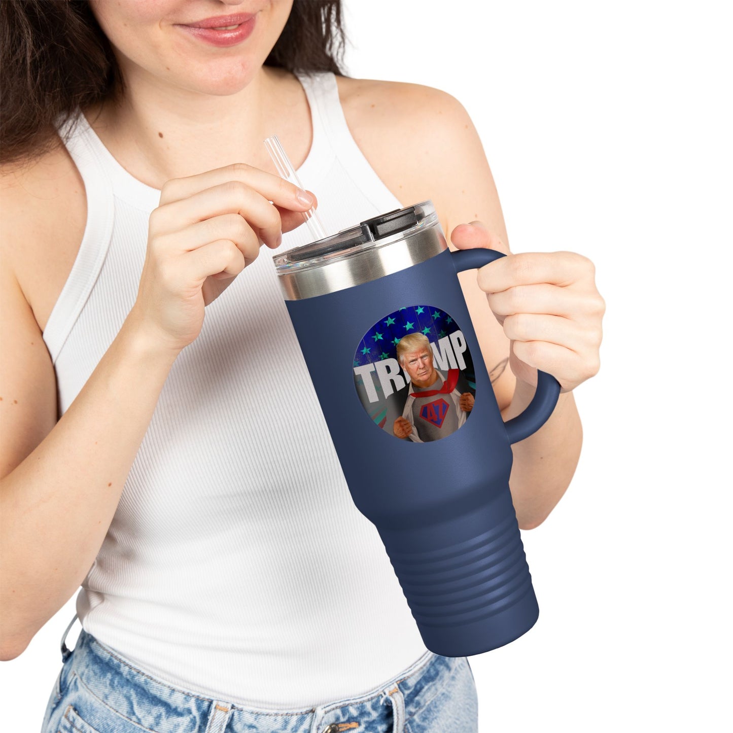 Political Insulated Travel Mug - 40oz with Trump Design