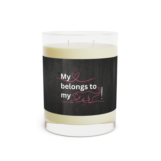 My Heart Belongs to my Cat Scented Candle - Full Glass, 11oz