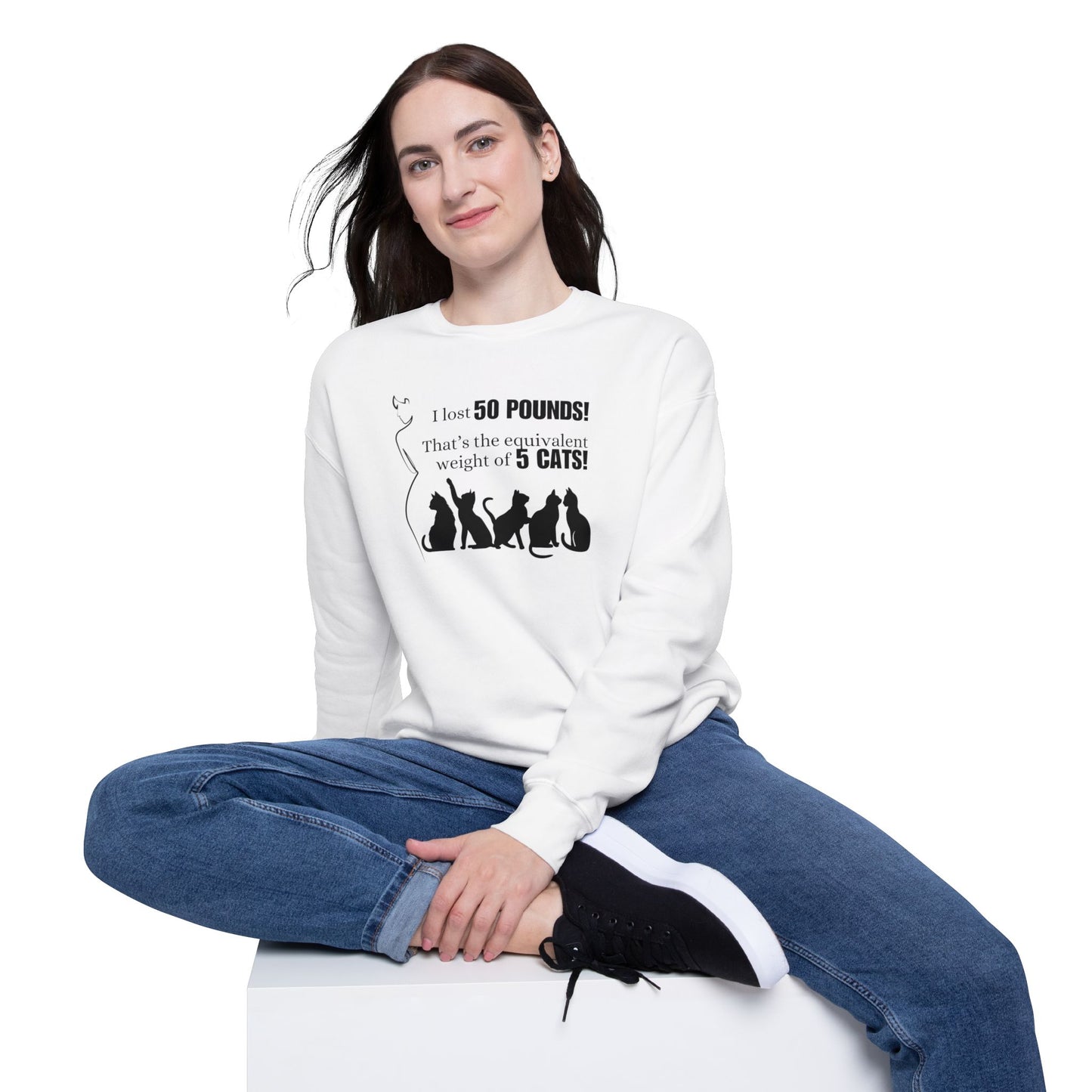 I Lost 50 Pounds Women's Drop Shoulder Sweatshirt