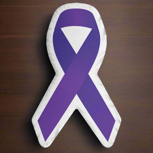 Purple Ribbon Shaped Pillow