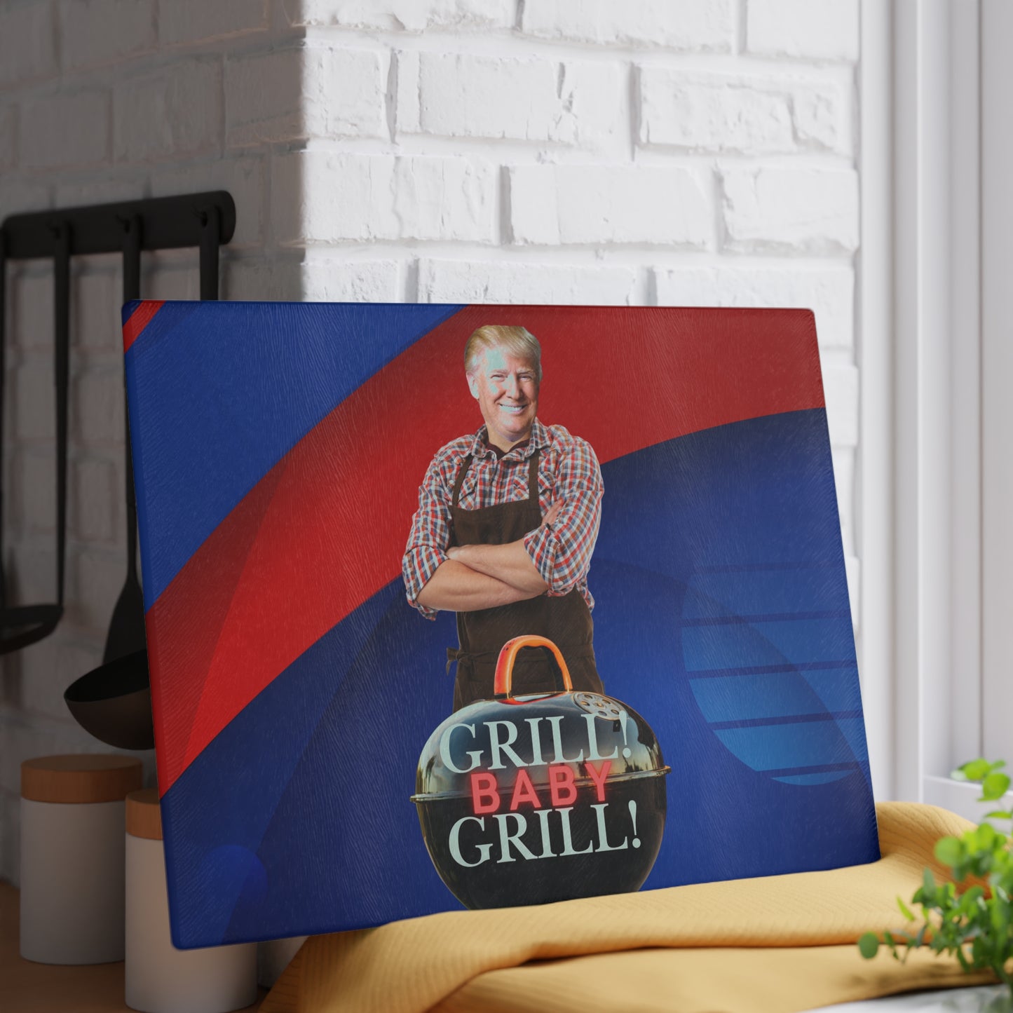 Trump Grill Baby Grill Glass Cutting Board