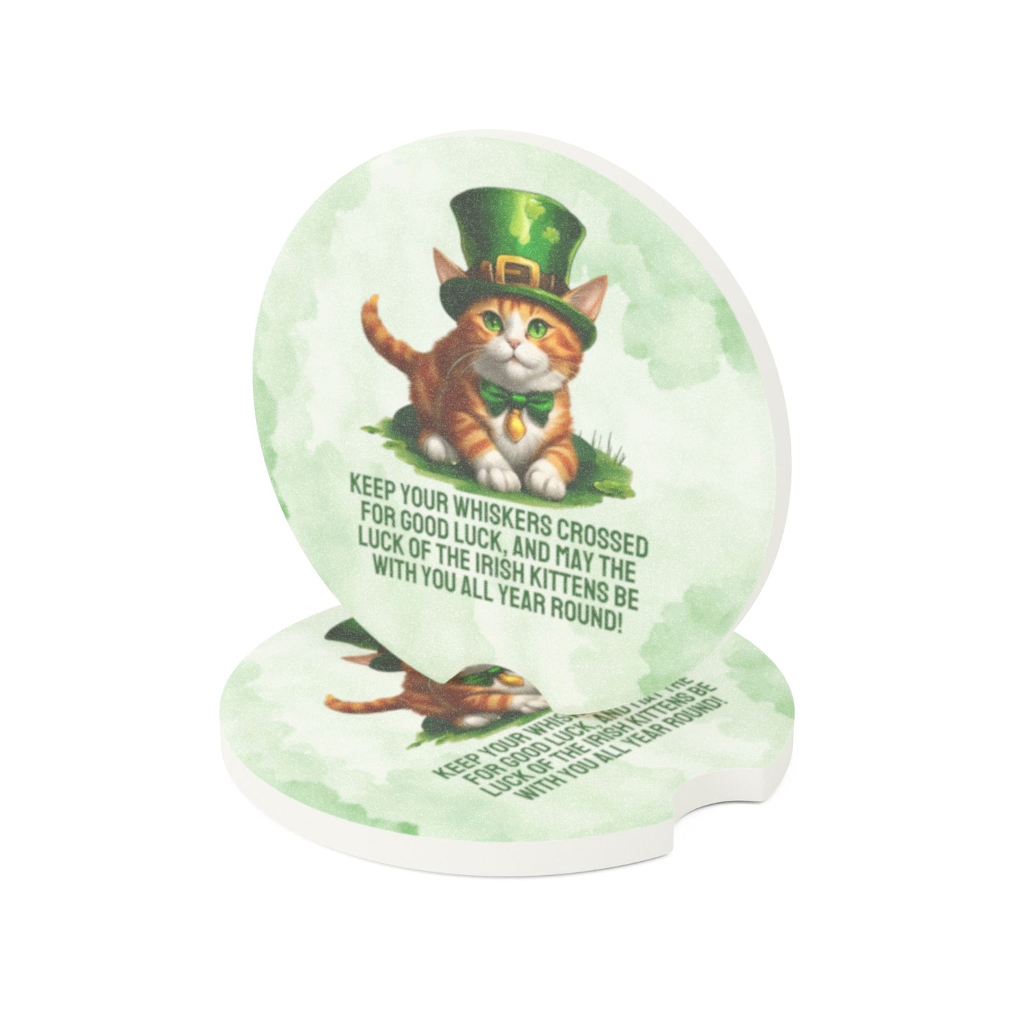 Irish Kitten Wish Soapstone Car Coaster