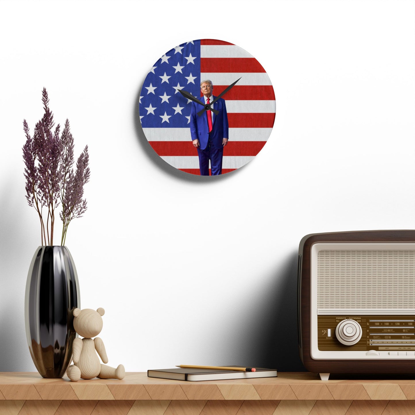 Patriotic Donald Trump Acrylic Wall Clock