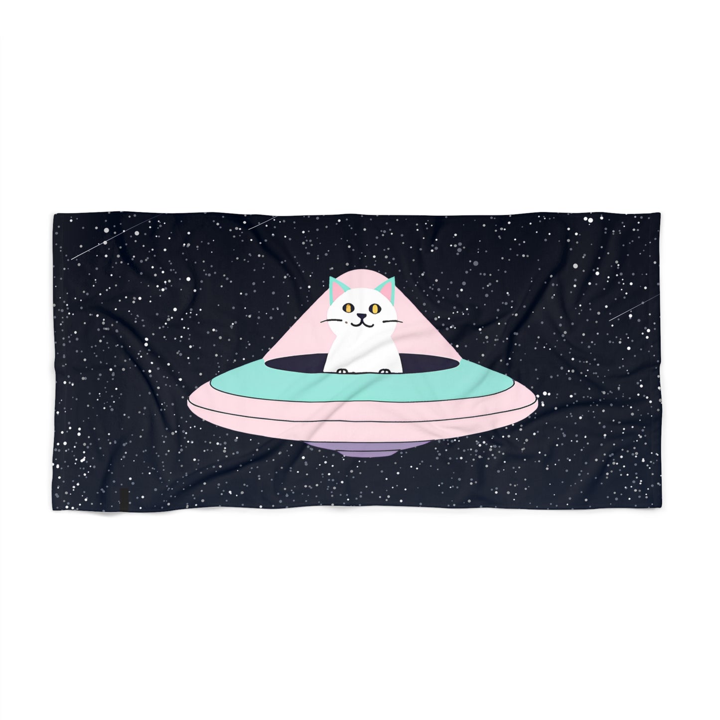 UFO Kitty Beach Towel