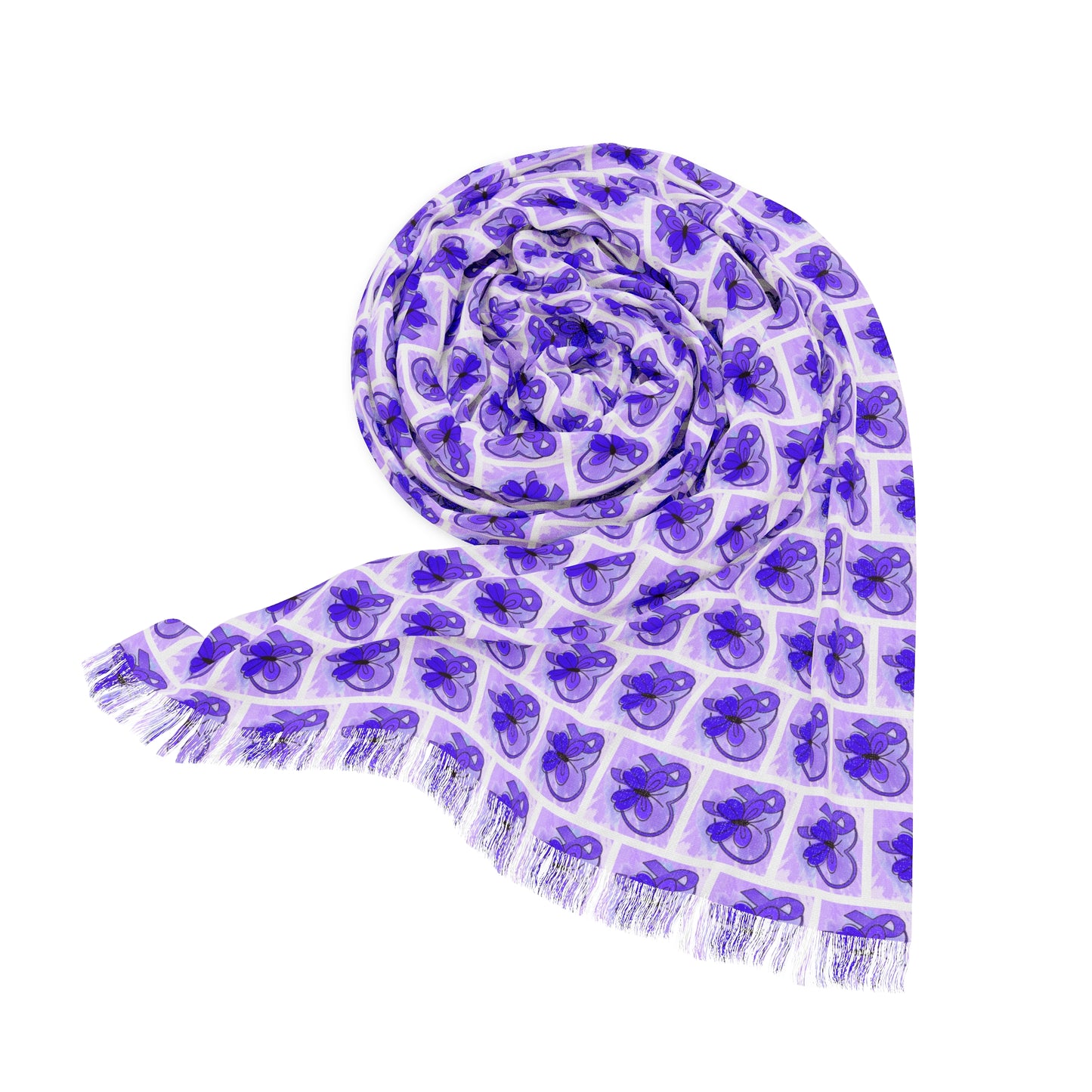 Purple Ribbon Butterfly Epilepsy Awareness Light Scarf