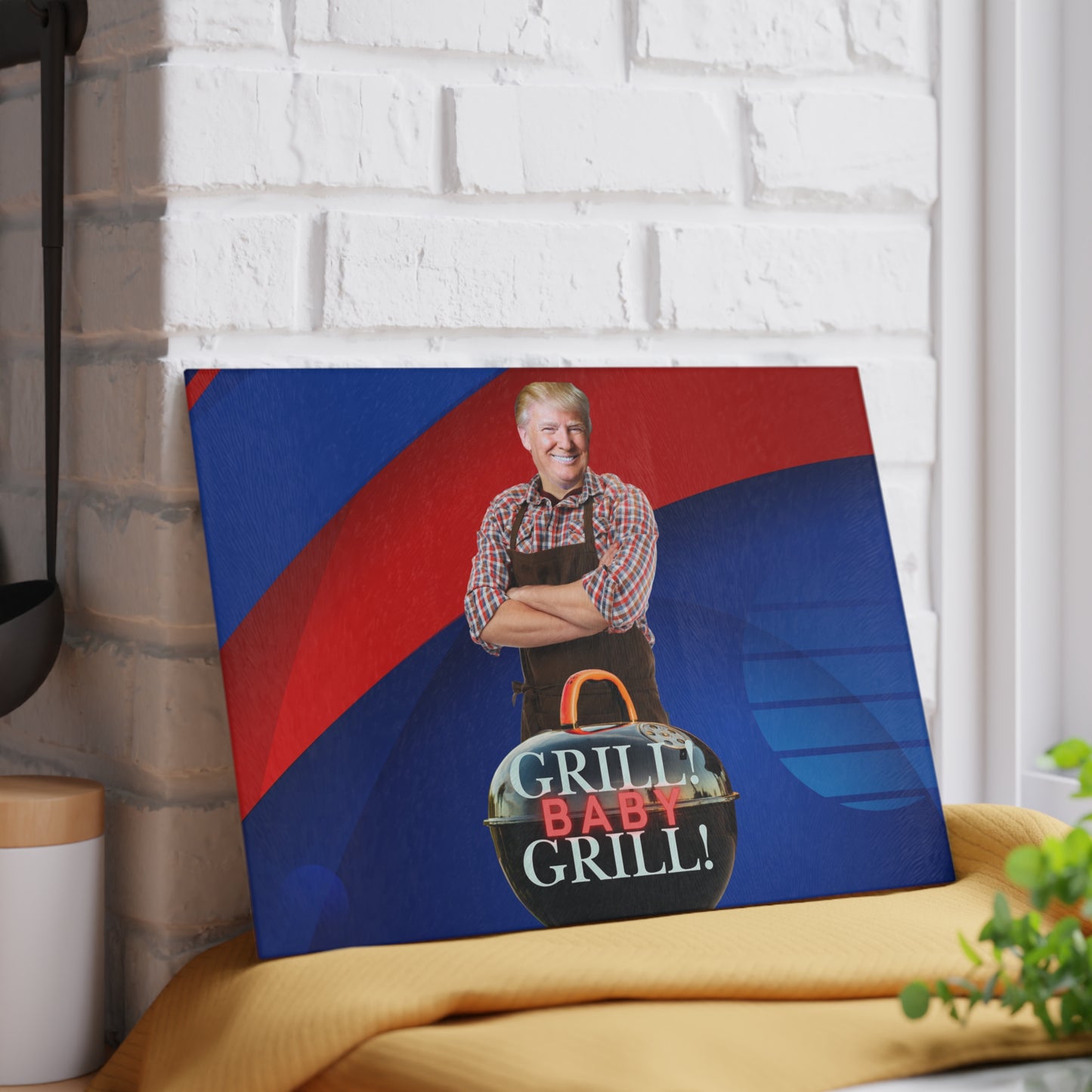 Trump Grill Baby Grill Glass Cutting Board