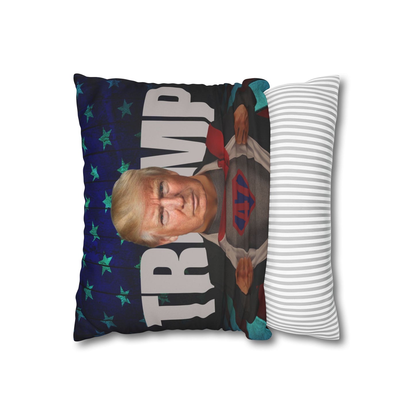 Trump Superhero Faux Suede Pillowcase - Patriotic Home Decor