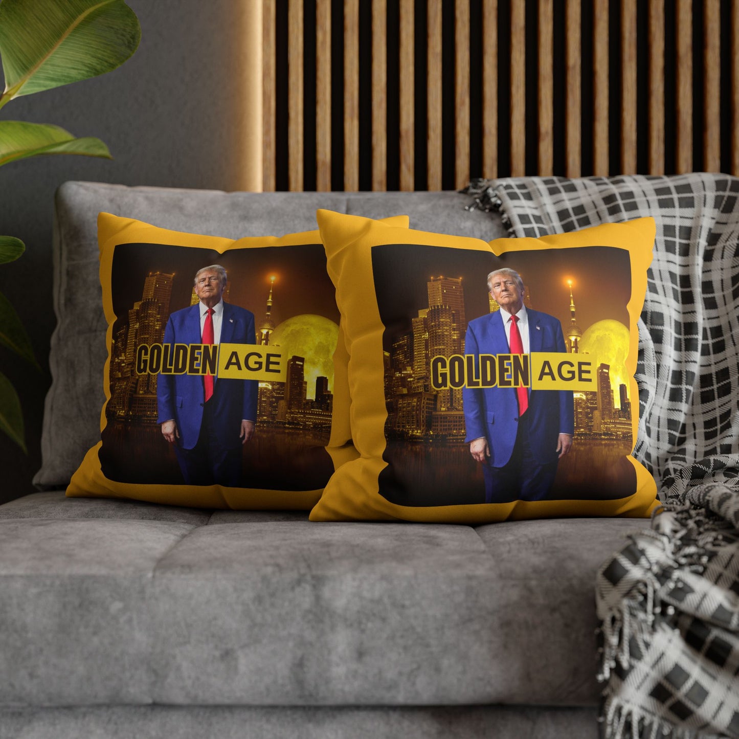 Golden Age Faux Suede Pillowcase - Unique Home Decor for Political Enthusiasts