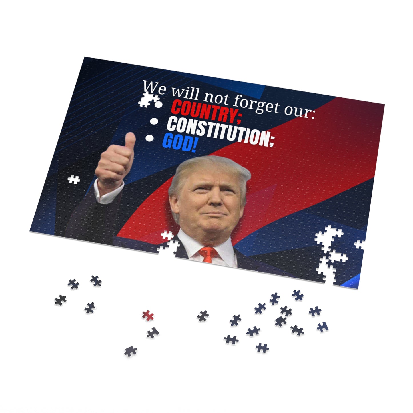 Donald Trump Jigsaw Puzzle with Tin