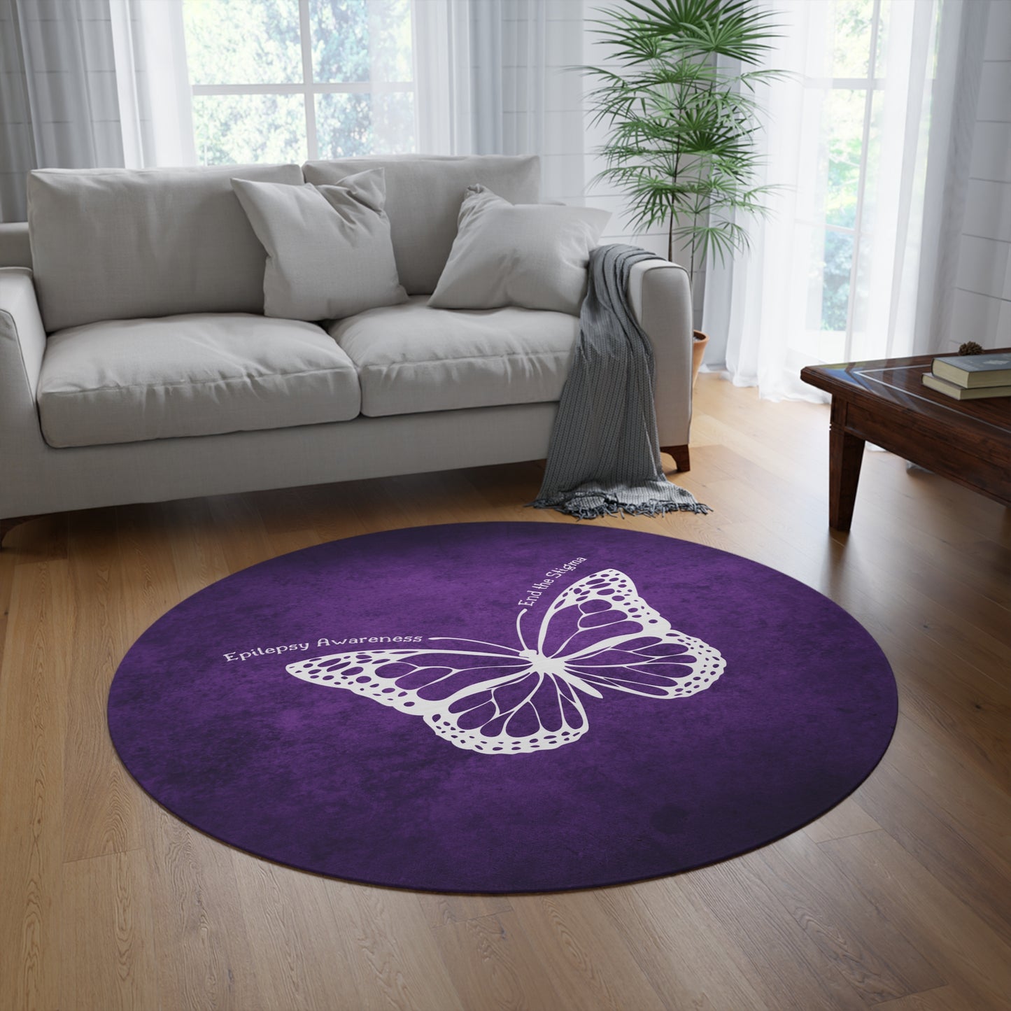 Epilepsy Awareness Round Rug - End the Stigma