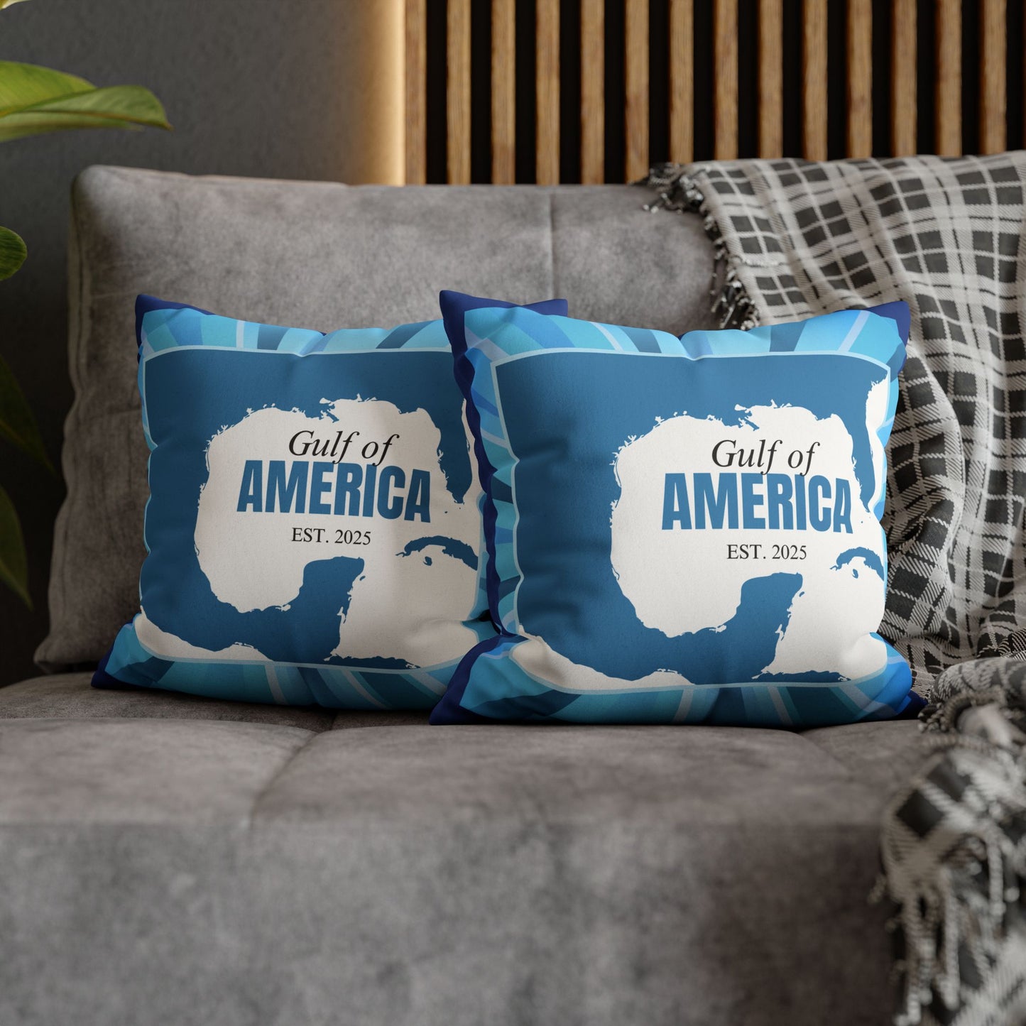 Gulf of America Faux Suede Pillowcase