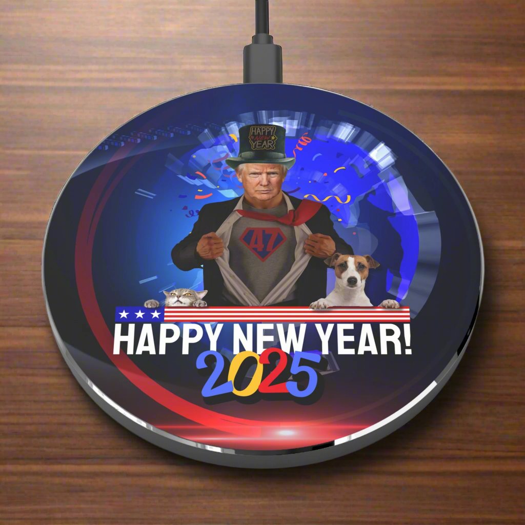 Trump Happy New Year 2025 Wireless Charger