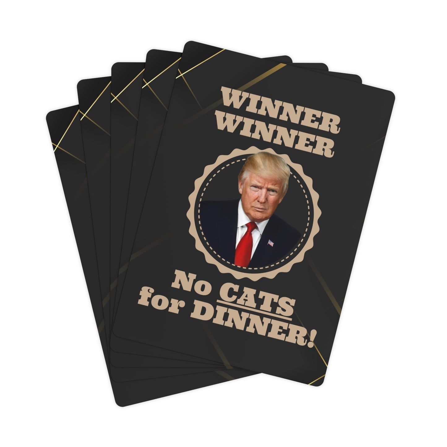 Winner Winner No Cats for Dinner Poker Cards