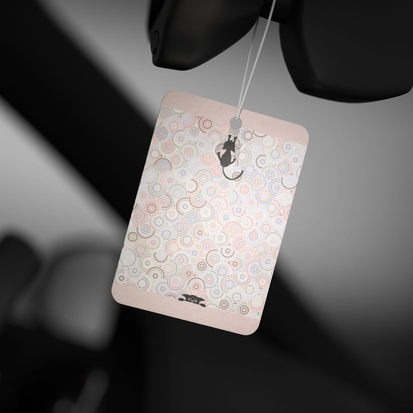 Swirly Background Kitty Car Air Freshener