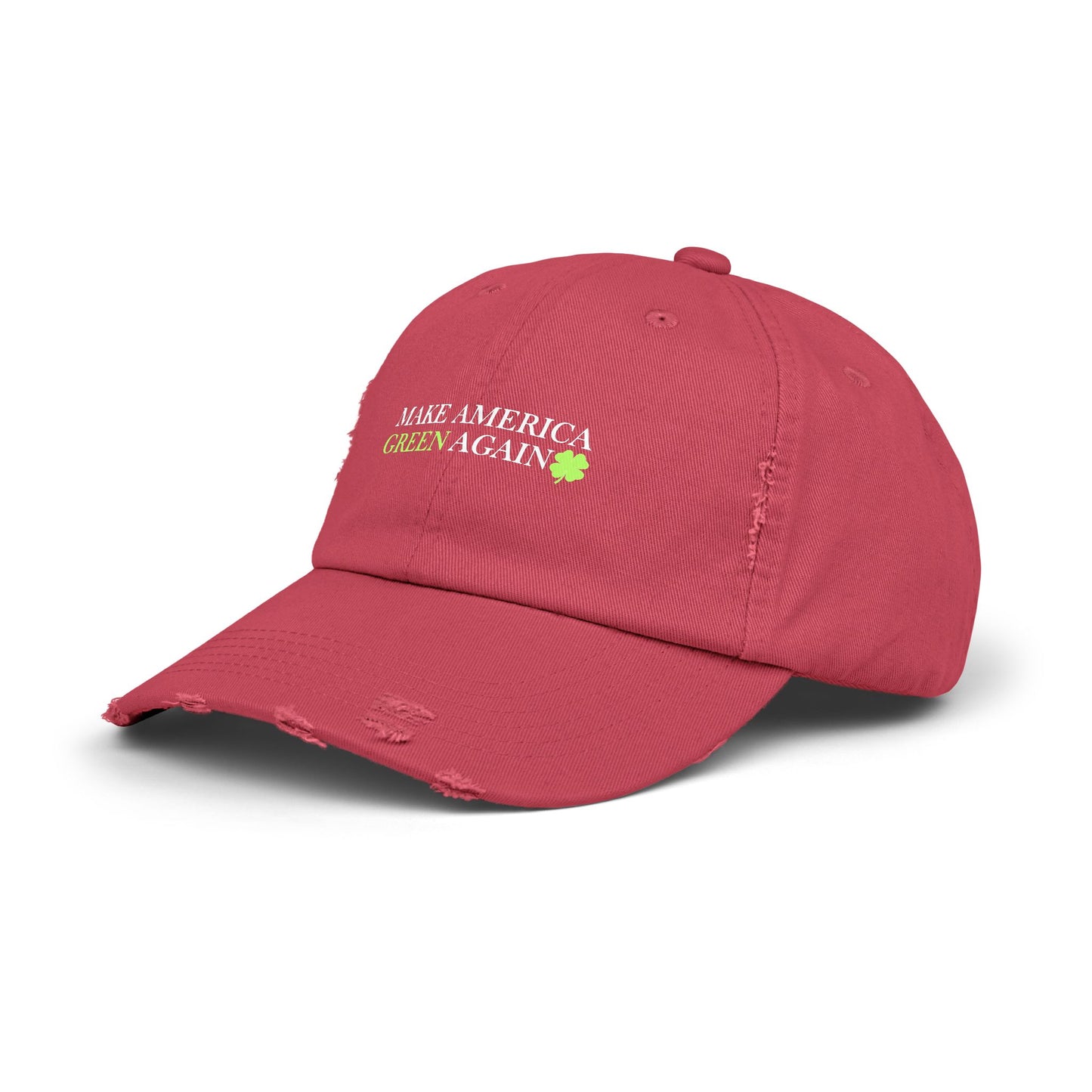 Make America Green Again Distressed Cap - Unisex Eco-Friendly Hat