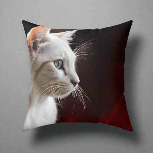 Elegant Cat Profile Square Pillow - Cozy Decor for Cat Lovers