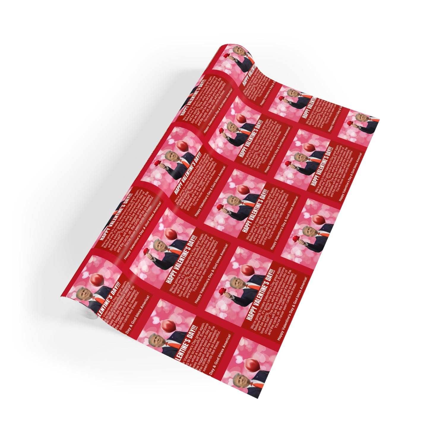 Trump Valentines Day Wrapping Paper Rolls, 1pc