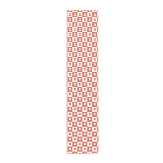 Red & White Paws Table Runner (Cotton, Poly)