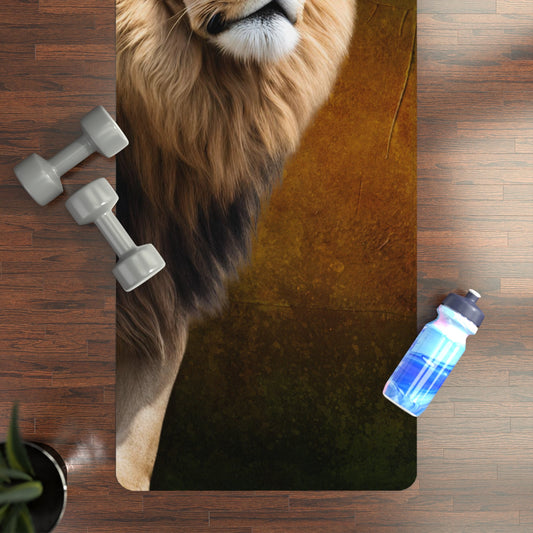 Lion Design Rubber Yoga Mat - Non-Slip, Perfect for Yoga Enthusiasts Printify