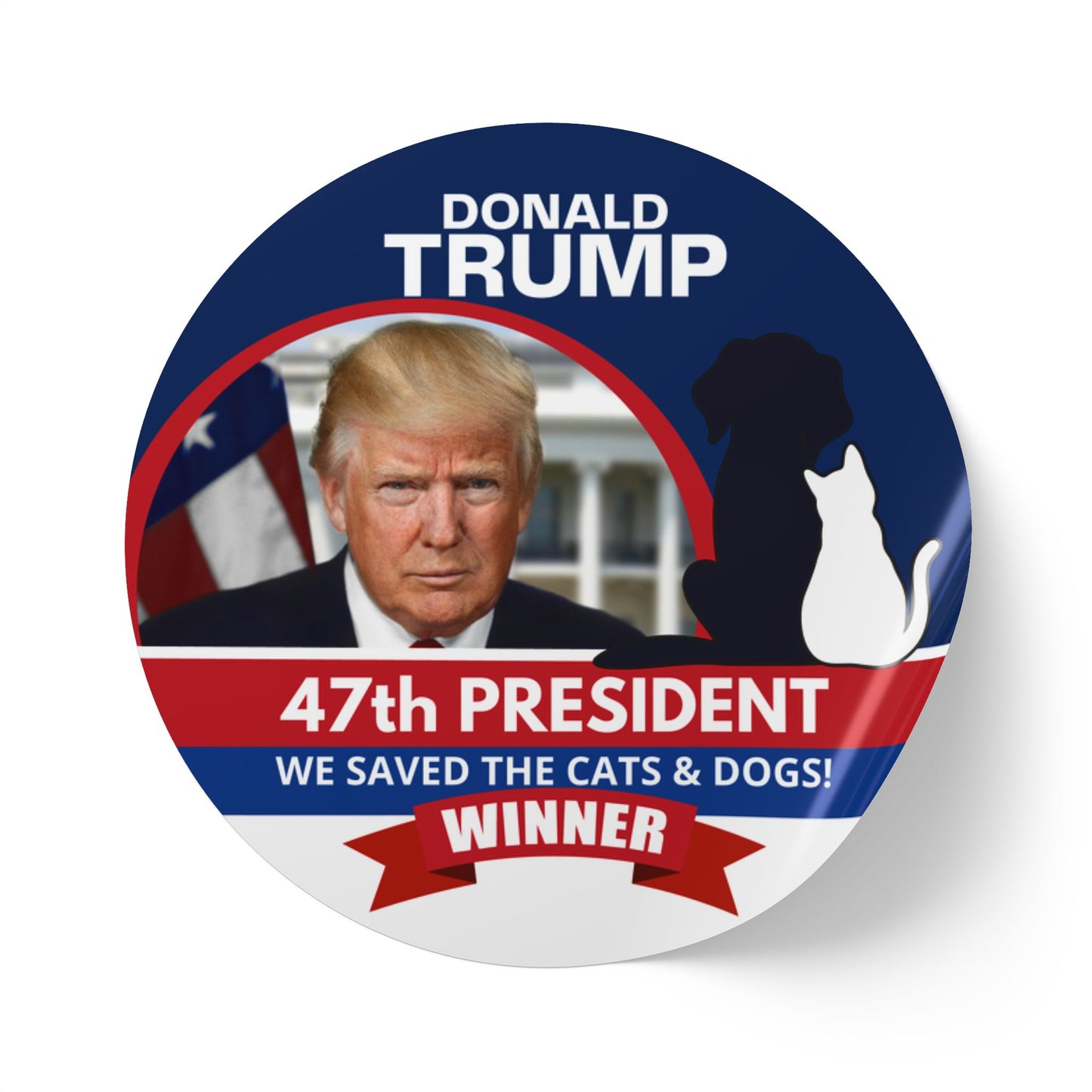 Trump 47th President Round Sticker Label Rolls