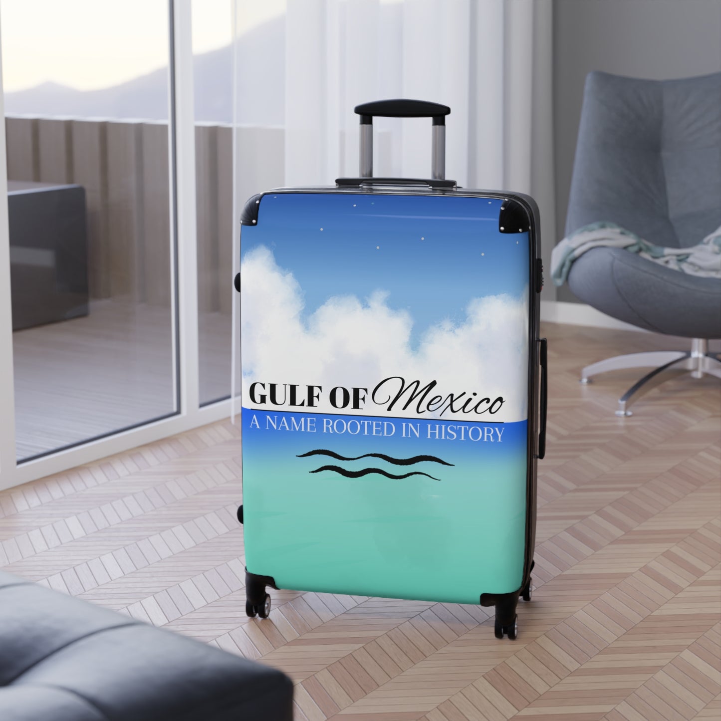 Gulf of Mexico Travel Suitcase - Stylish Luggage with Historical Design