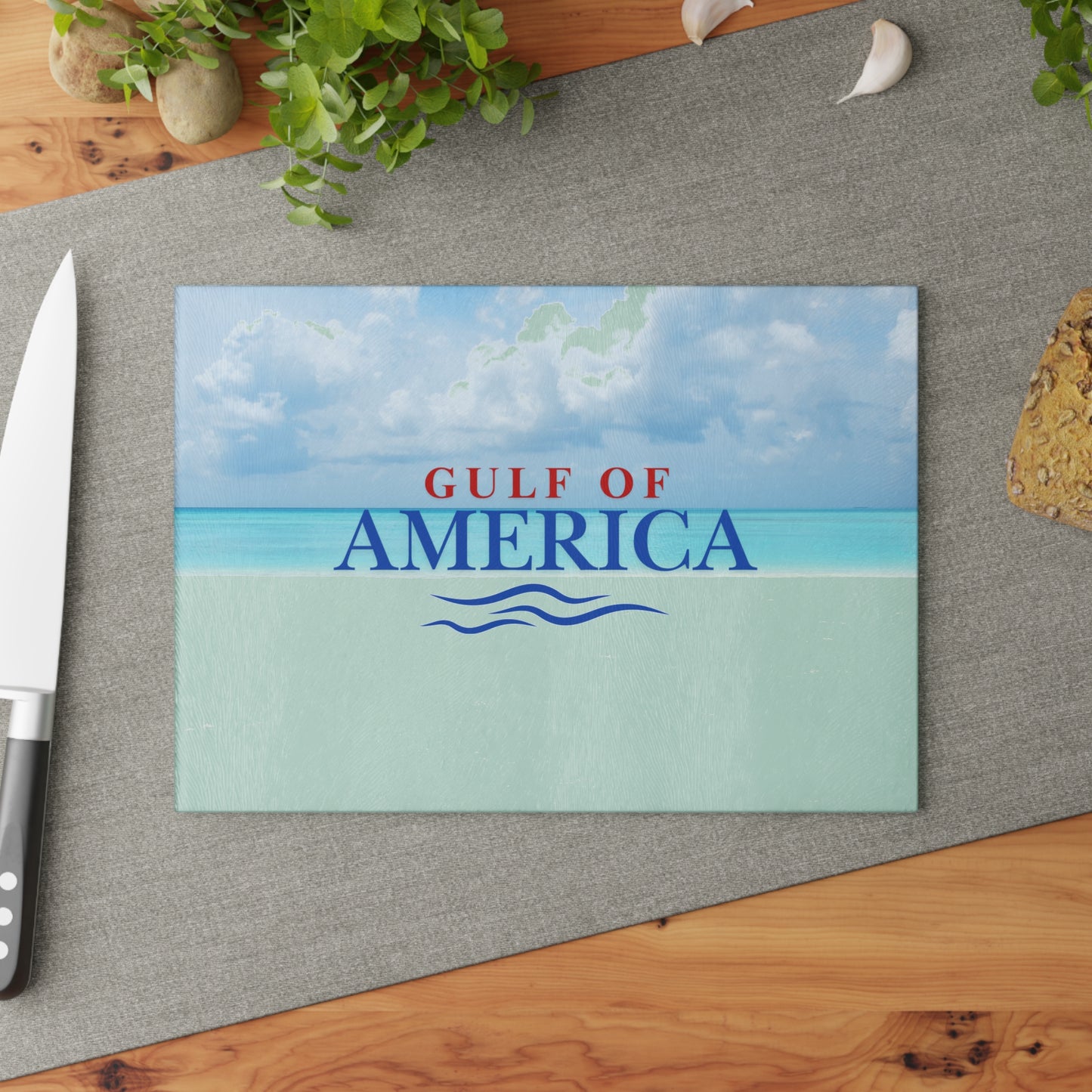 Gulf of America Glass Cutting Board