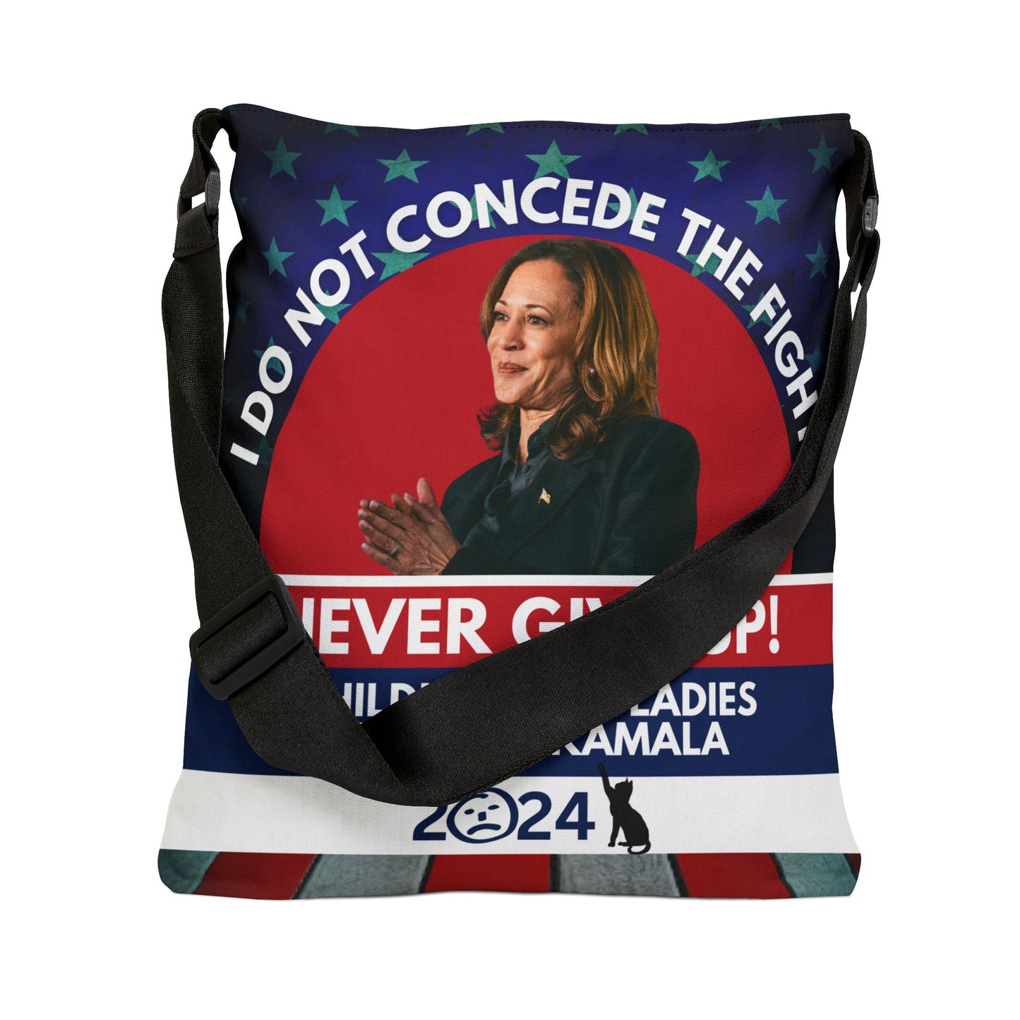 Never Give Up - Kamala Adjustable Tote Bag