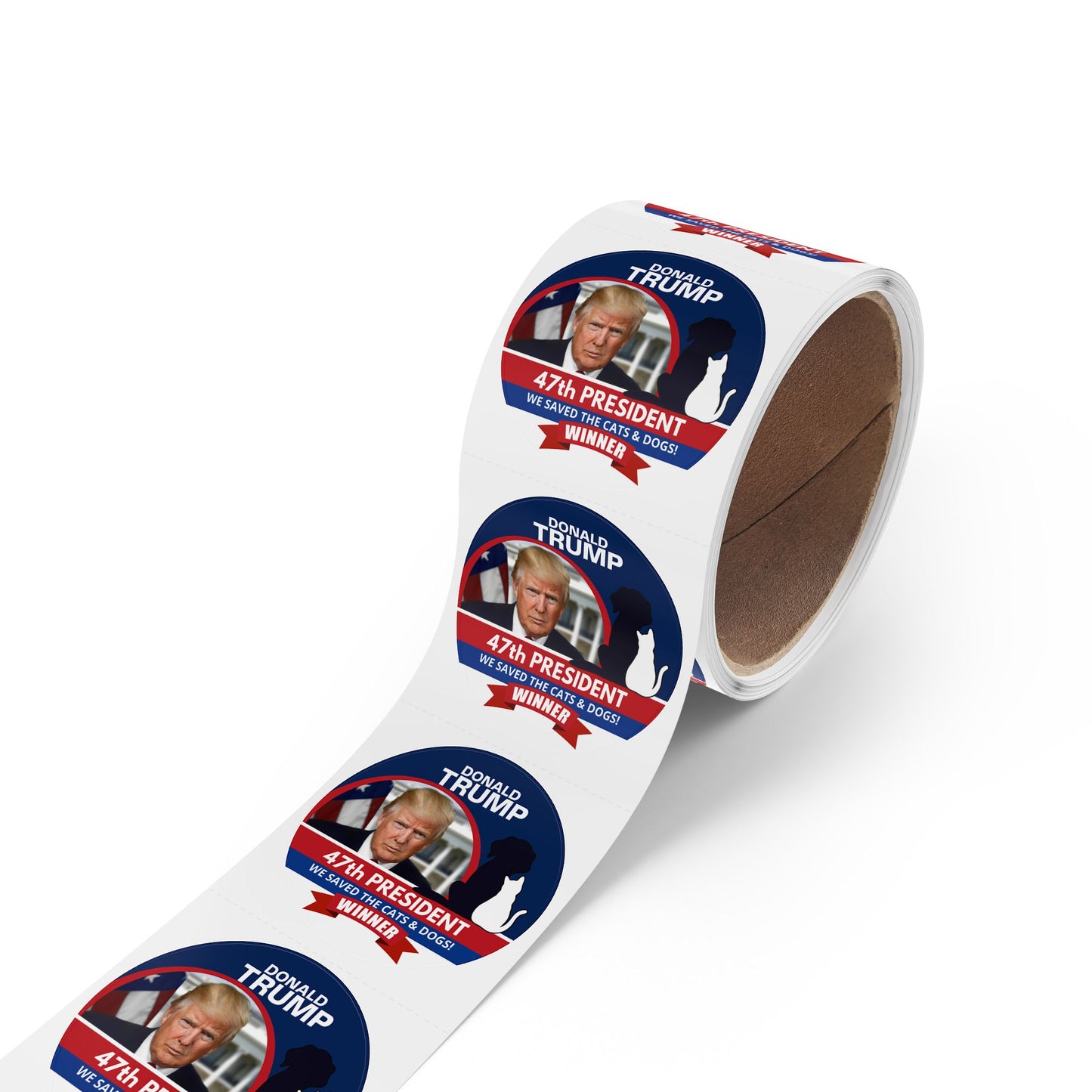 Trump 47th President Round Sticker Label Rolls