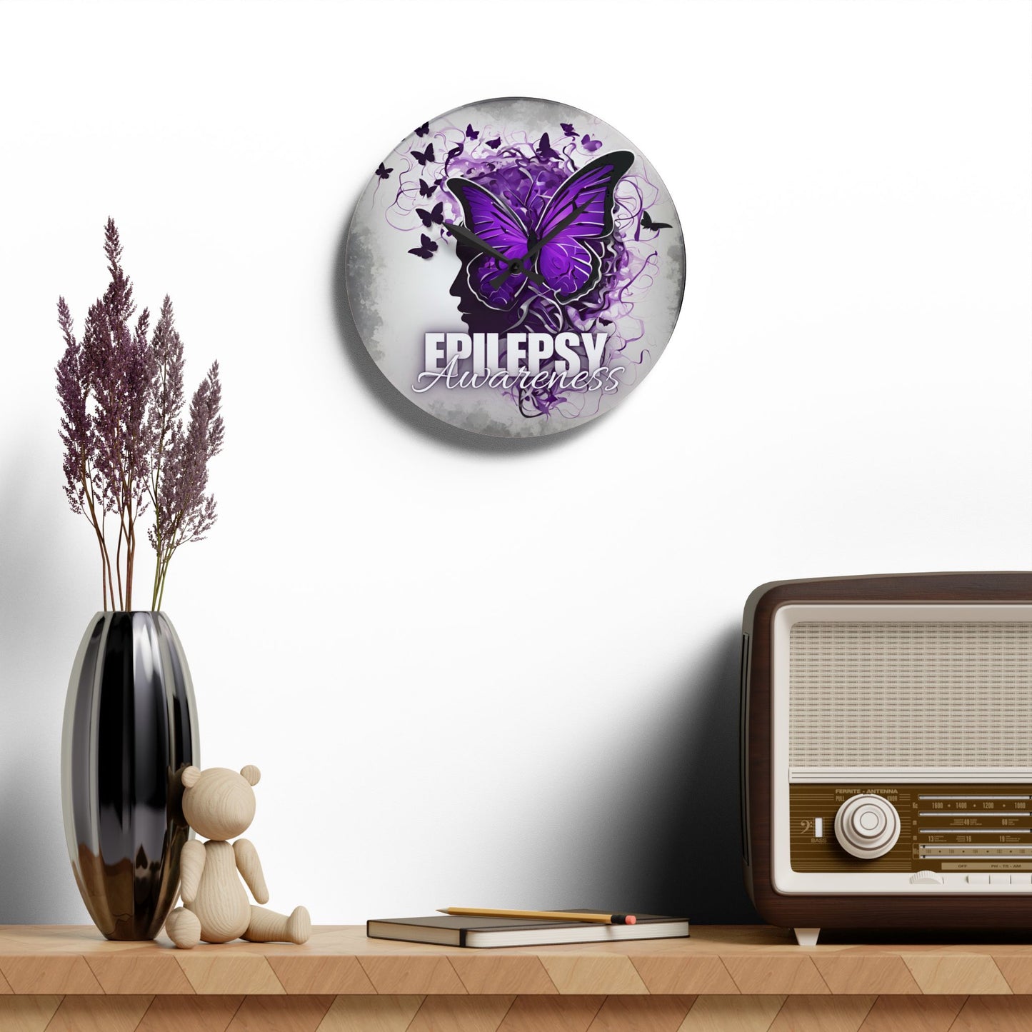 Epilepsy Awareness Acrylic Wall Clock