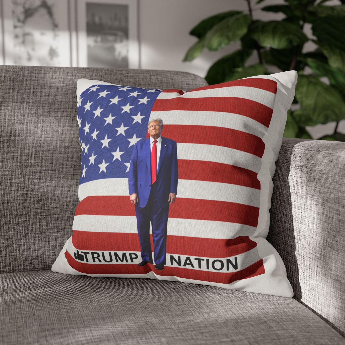 Patriotic Faux Suede Pillowcase – Trump Nation Design