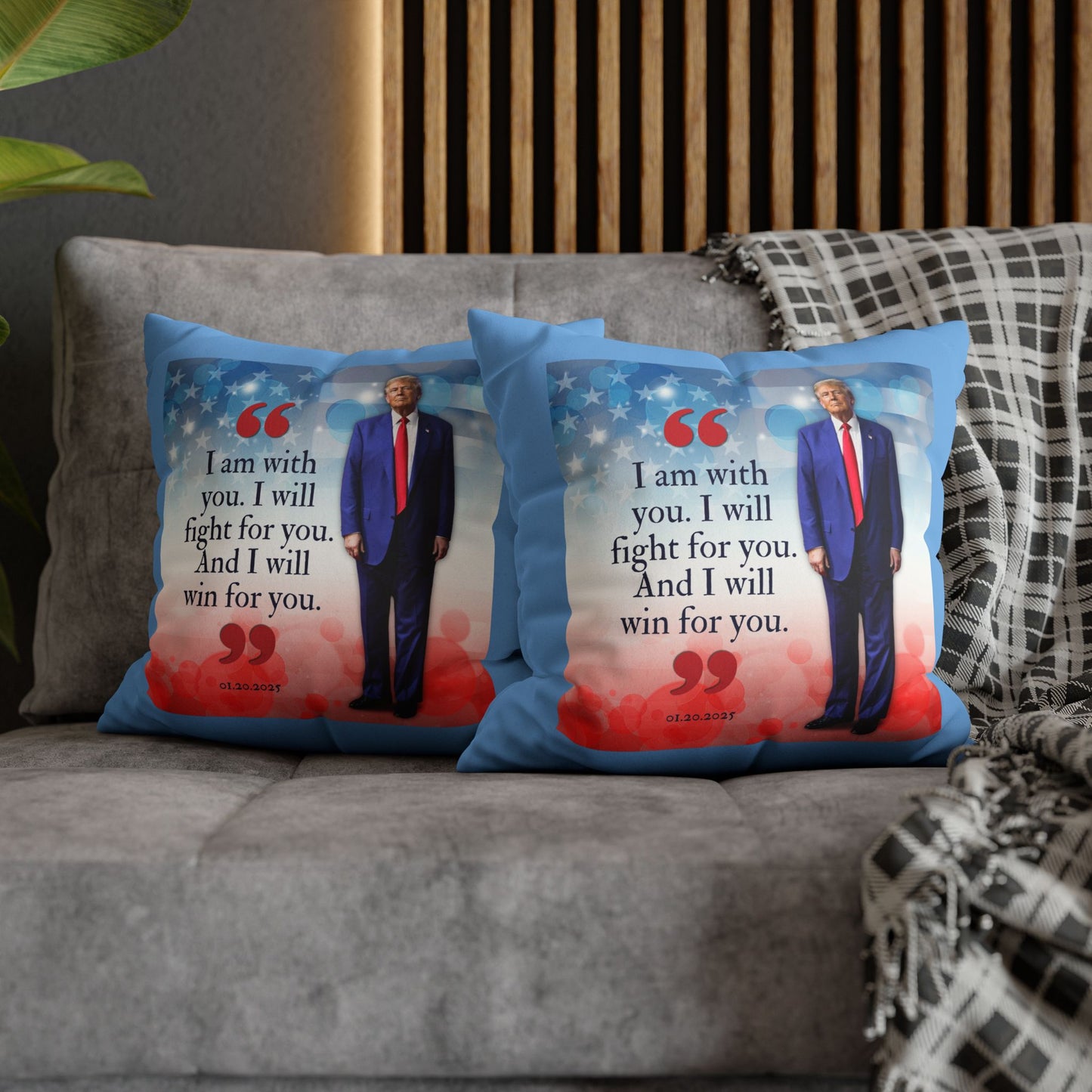 Trump Quote Faux Suede Pillowcase