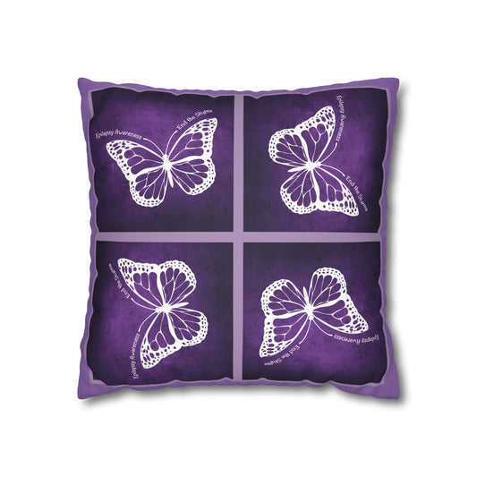 Butterfly Faux Suede Pillowcase for Epilepsy Awareness