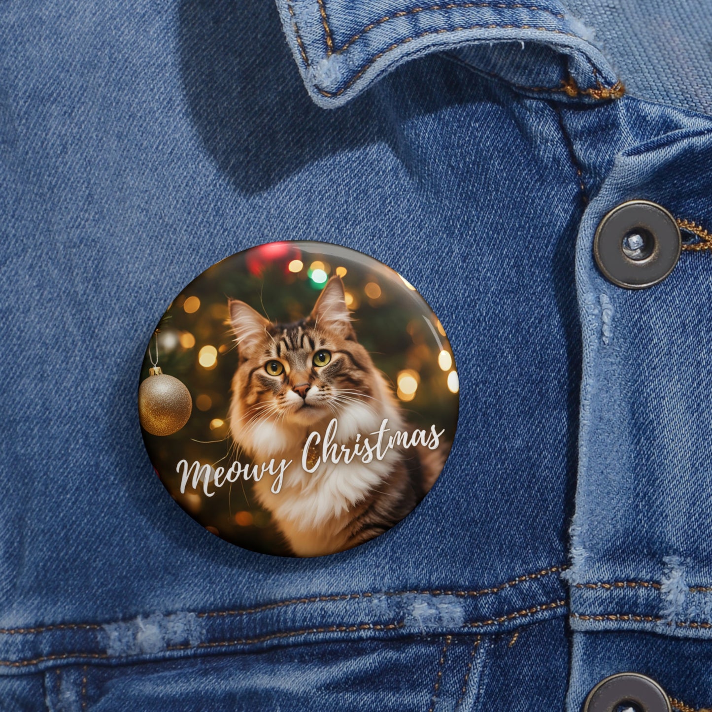 Meowy Christmas Pin Buttons