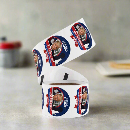 Trump 47th President Round Sticker Label Rolls