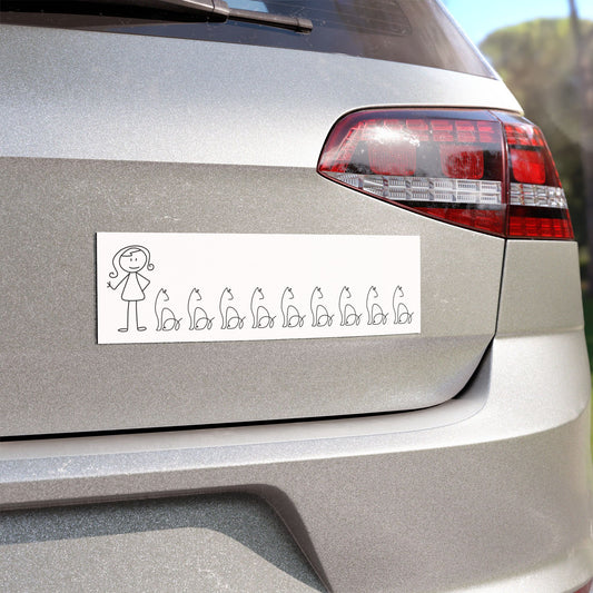 Stick Cat Lady Family Car Magnets