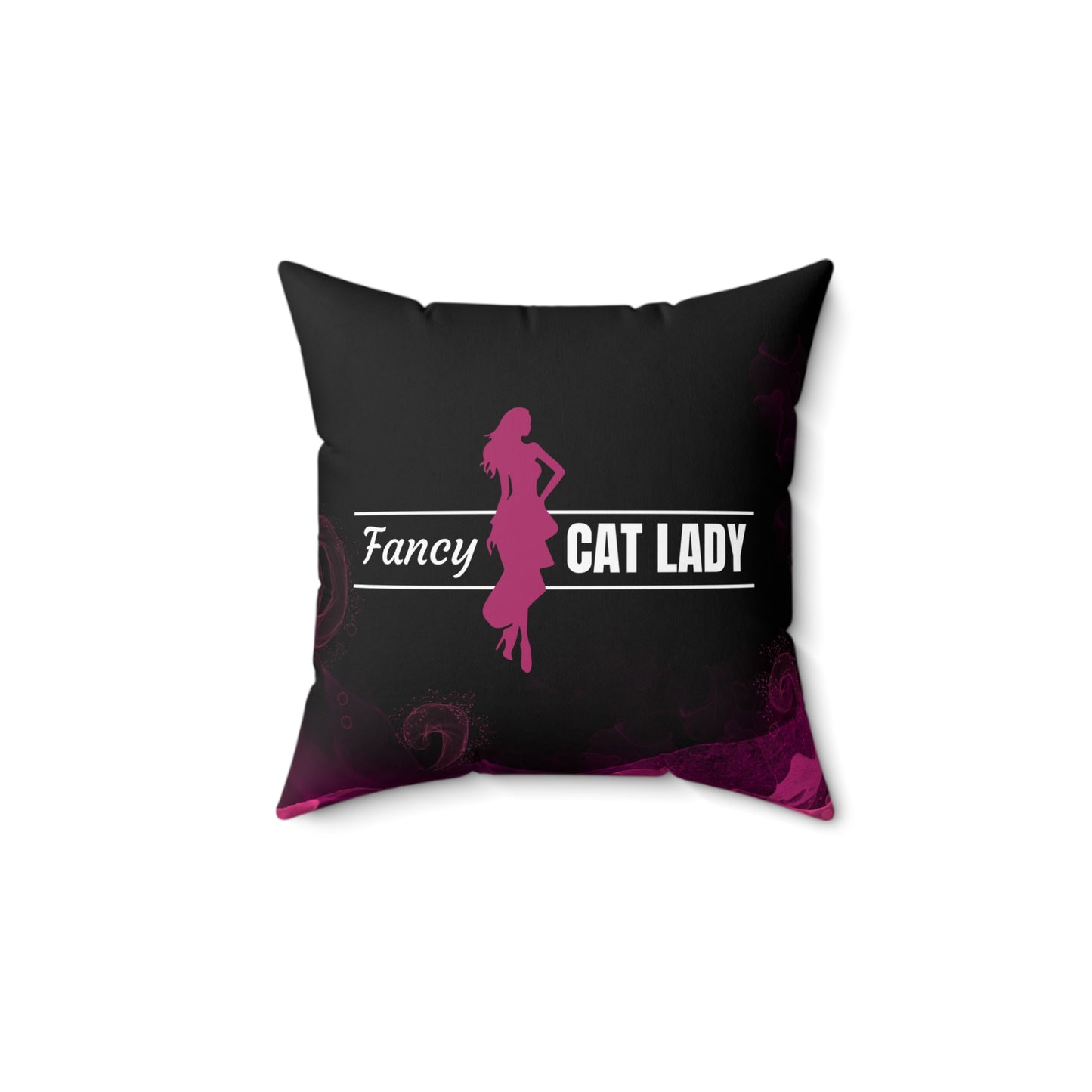 Fancy Cat Lady Faux Suede Square Pillow